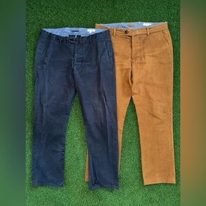 Gustin Navy and Brown Chinos